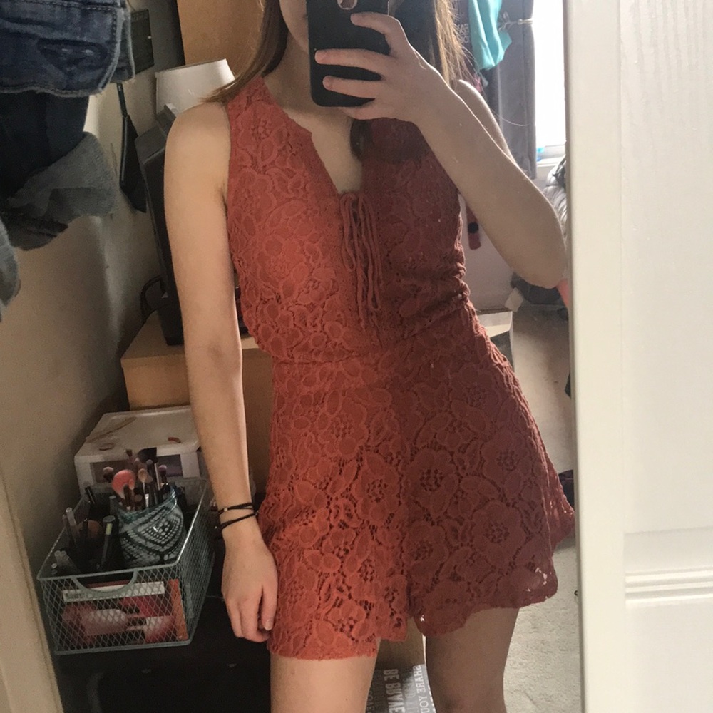 Rust Lacy Romper